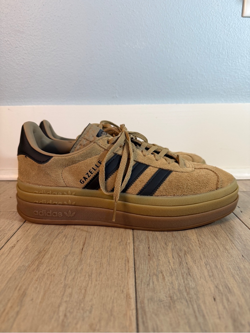 adidas Gazelle Bold Platform Sneakers | Cardboard/Black/Gum | 8.5